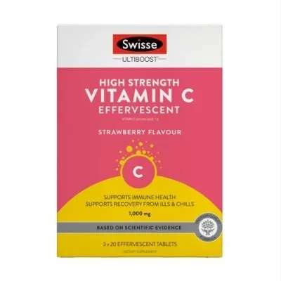 Swisse 斯维诗 维生素C泡腾片（草莓味）60片【保质期2028.06】 详情图 1