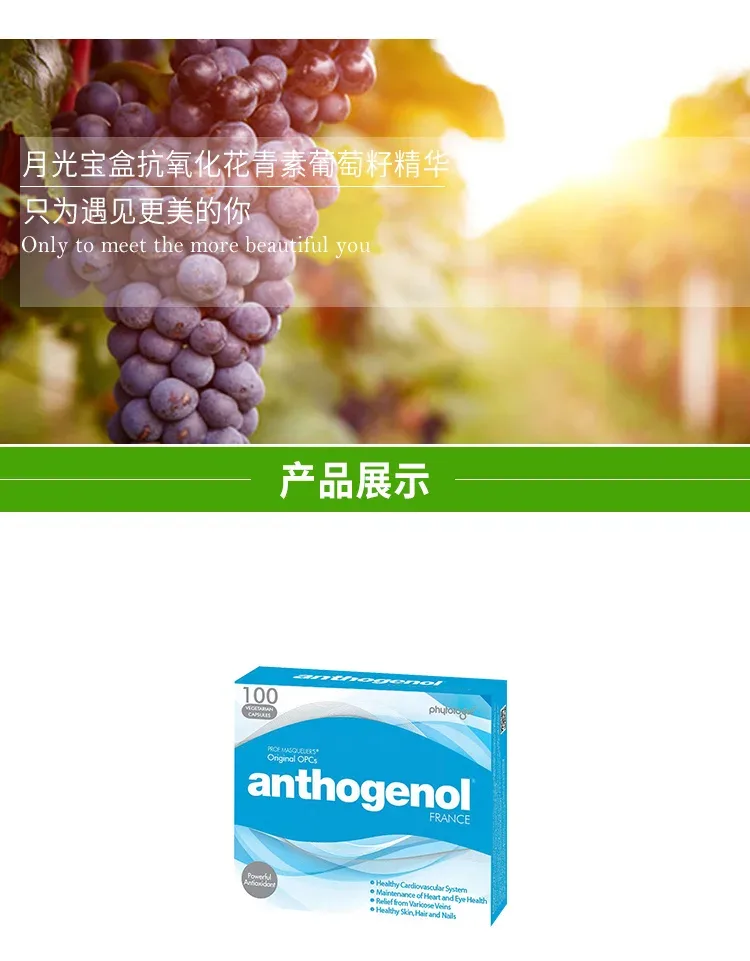 Anthogenol月光宝盒原花青素胶囊葡萄籽精华淡斑 60粒【保质期2028/08】 详情图 6