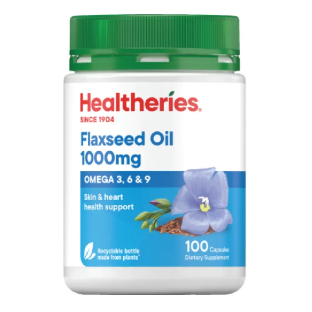 Healtheries 贺寿利 亚麻籽油1000mg 100粒【保质期2029.08】 详情图 1