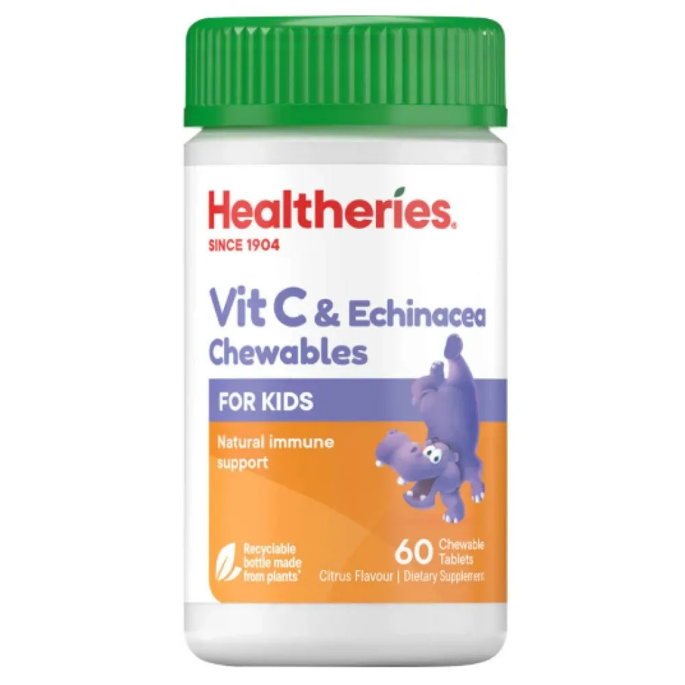 Healtheries 贺寿利 儿童维生素C紫锥菊咀嚼片 60片【保质期2026.10】 详情图 1