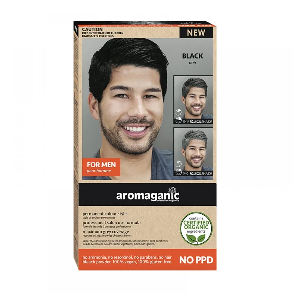 Aromaganic 阿若蔓妮 纯天然染发剂 男士专用 黑色 详情图 1