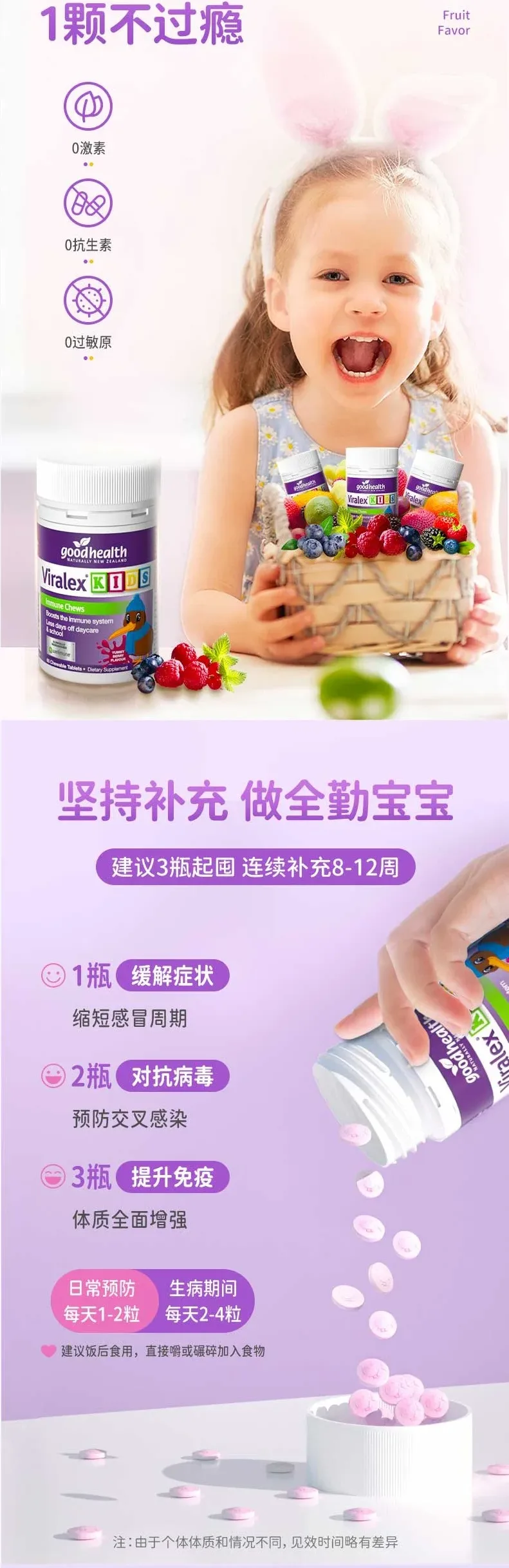 Good Health 好健康 儿童免疫咀嚼片 嚼嚼乐 60片【保质期2028.12】 详情图 6