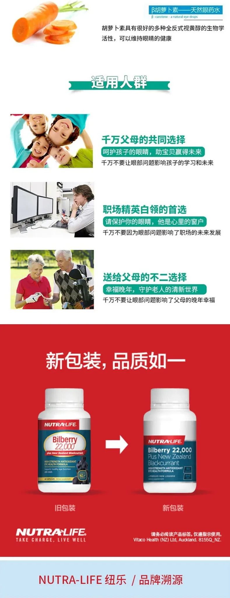 Nutra-Life 纽乐 蓝莓越橘+黑加仑护眼胶囊22000mg 60粒【保质期2027.06】 详情图 3