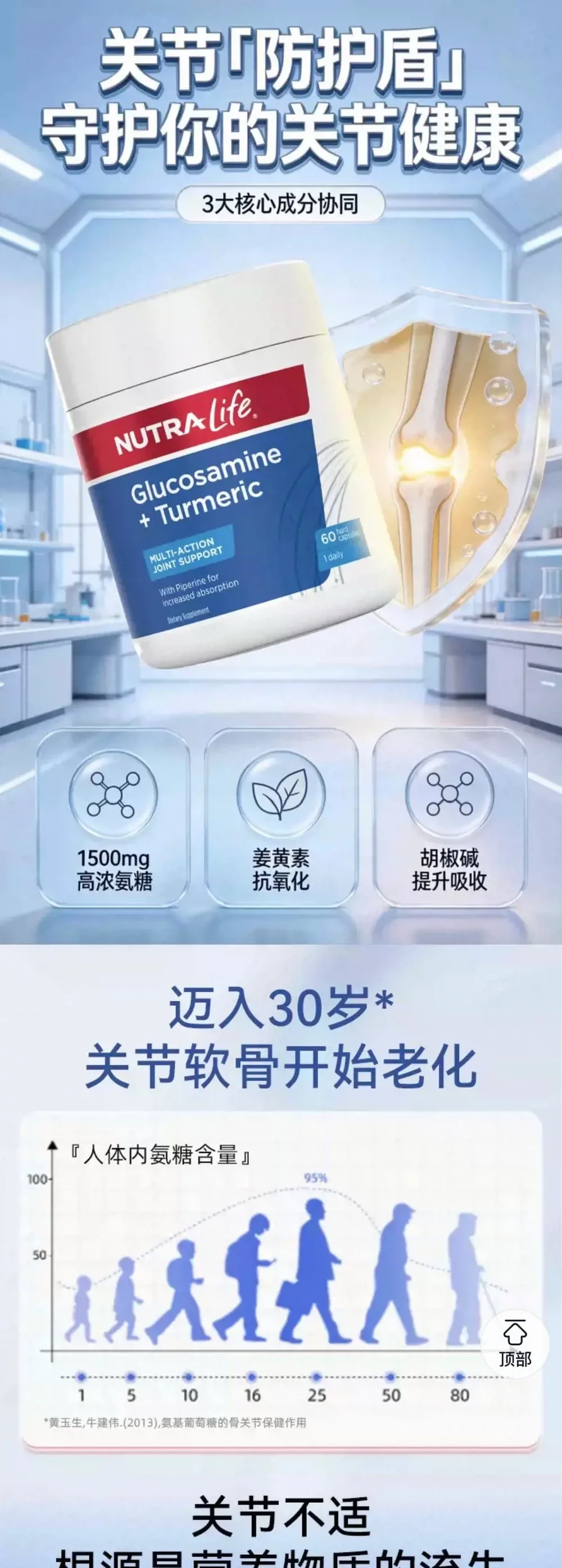 Nutra-Life 纽乐 维骨力+姜黄素 60粒【保质期2027.06】 详情图 1