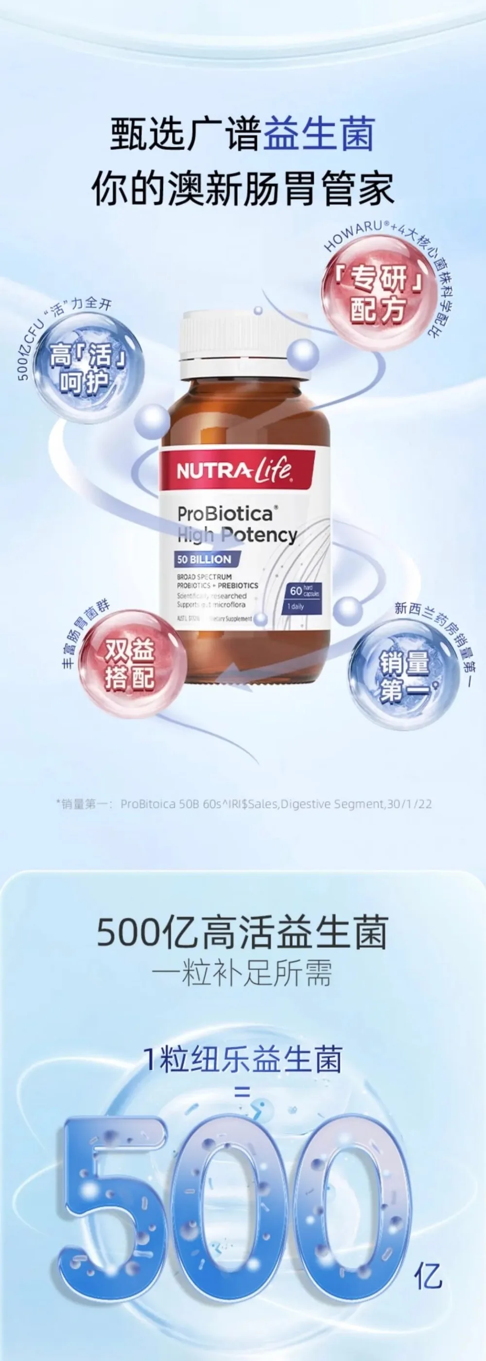 Nutra-Life 纽乐 高含量500亿益生菌60粒【保质期2028.04】 详情图 4
