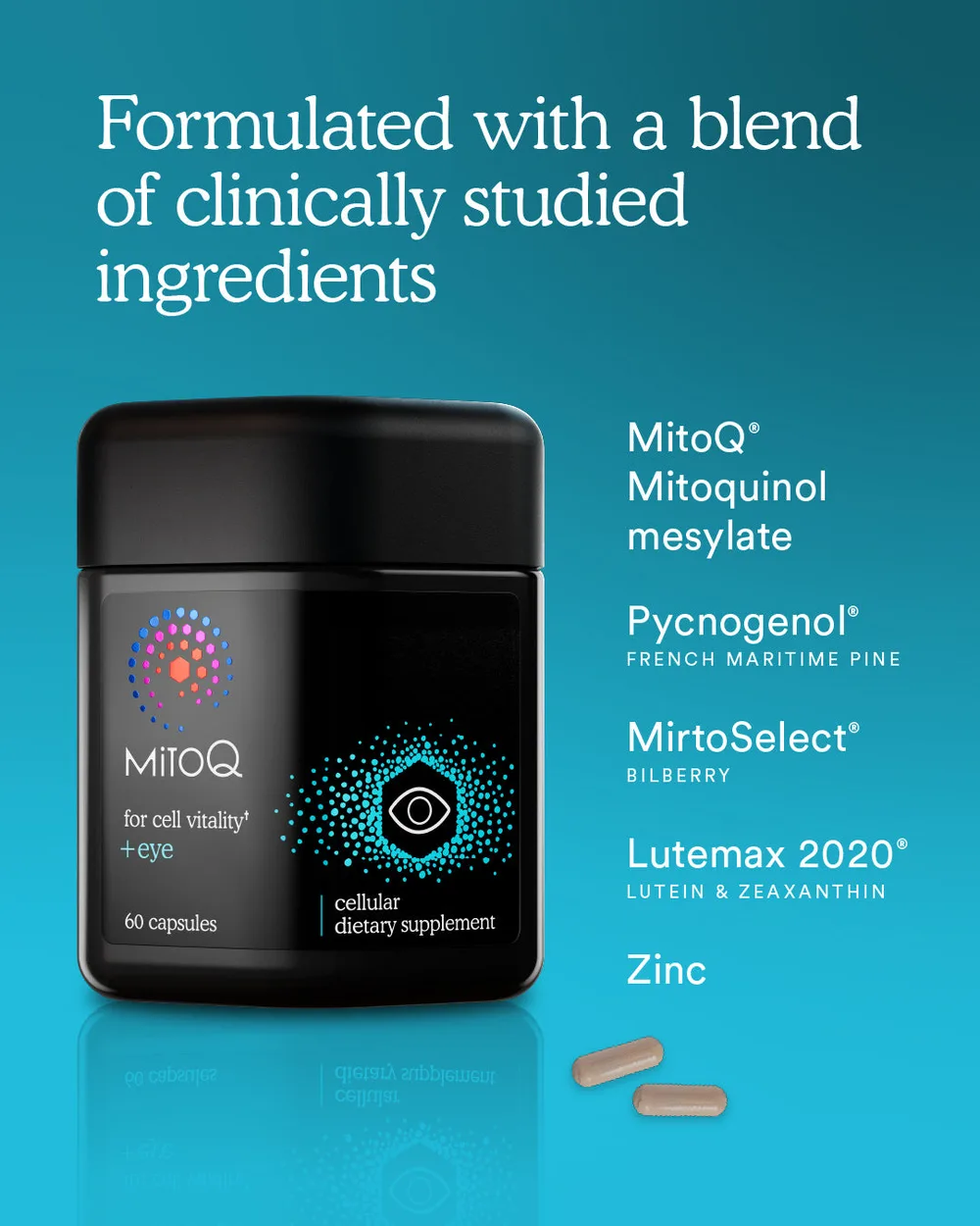 【限时95折】MitoQ Eye Supplement 护眼明眸胶囊 60粒【保质期2028.09】 详情图 3