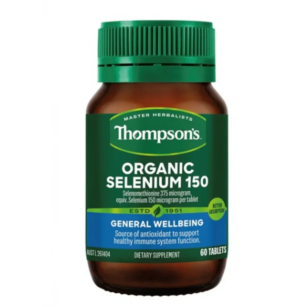 【双11-限时9折】Thompson's 汤普森 Organic Selenium 150 有机硒片 150mcg 60片【保质期2028.02】 详情图 1