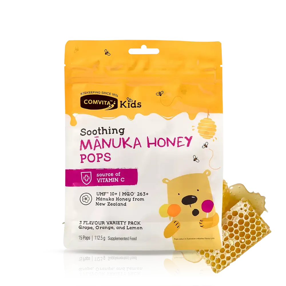 Comvita Kids Soothing 15 Pops Manuka Honey 康维他儿童蜂蜜糖棒棒糖3种口味 15粒【保质期2028.09】 详情图 1