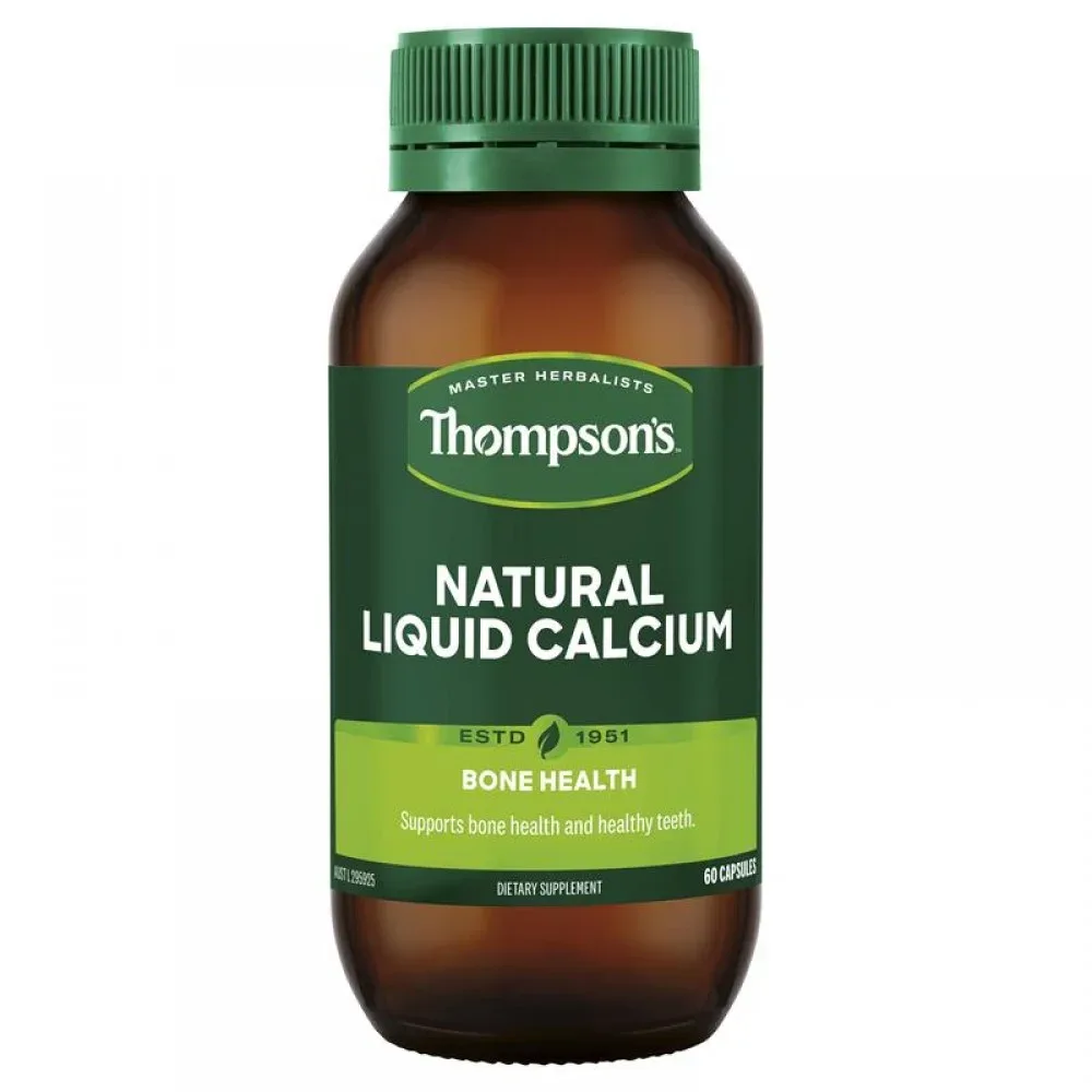 【双11-限时9折】Thompson's 汤普森 Natural Liquid Calcium 天然液体钙胶囊 60粒【保质期2027.10】 详情图 1