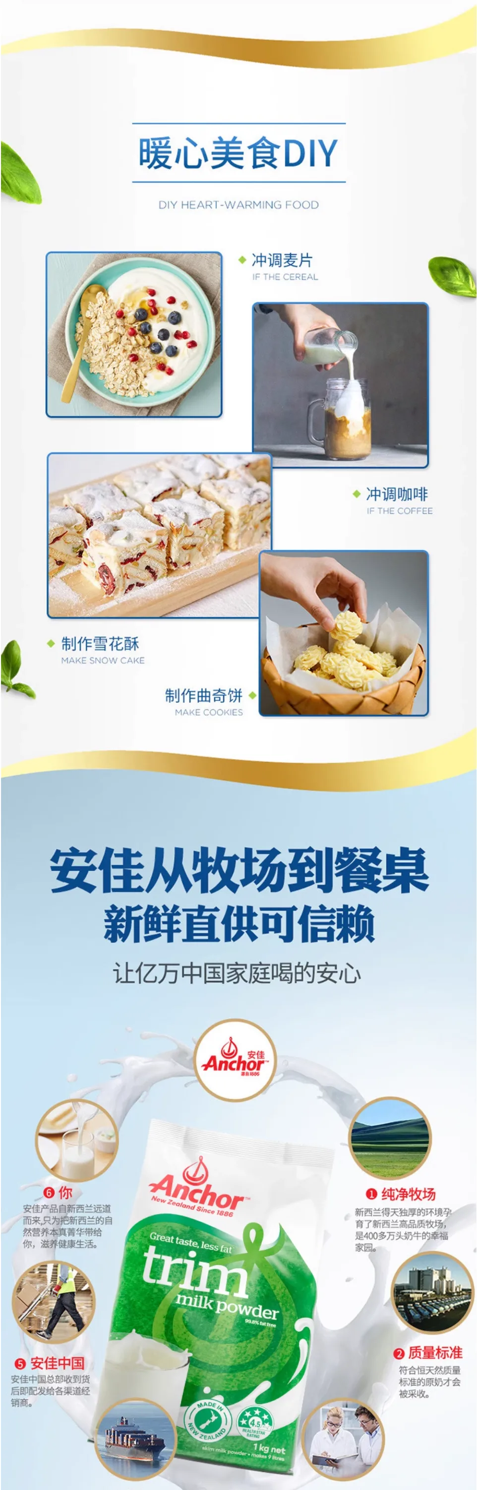 安佳 袋装脱脂 6袋 详情图 6