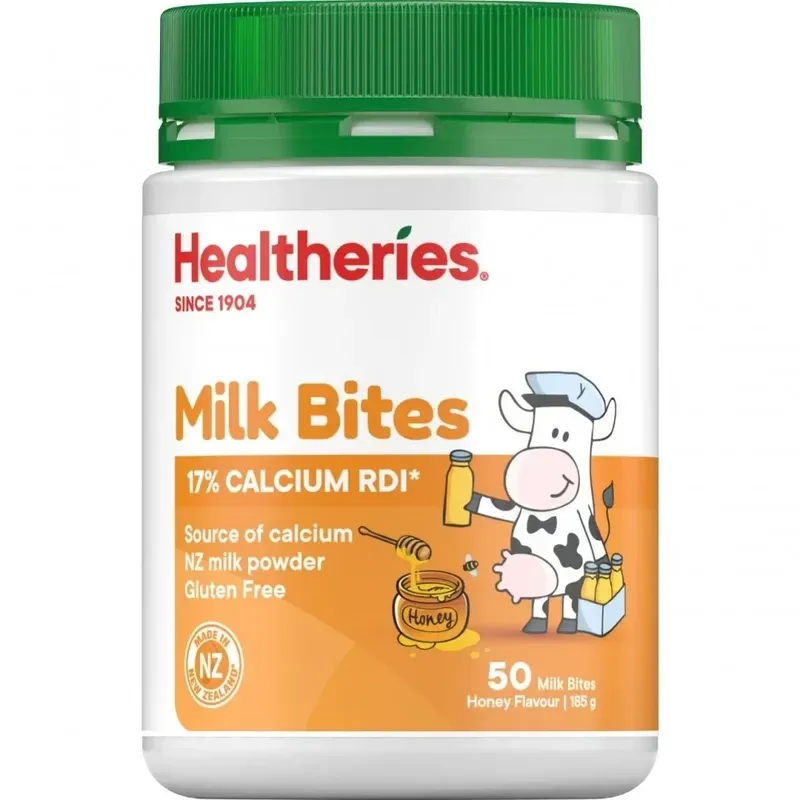 Healtheries 贺寿利 儿童牛奶咀嚼片 蜂蜜味 50片【保质期2028.11】
