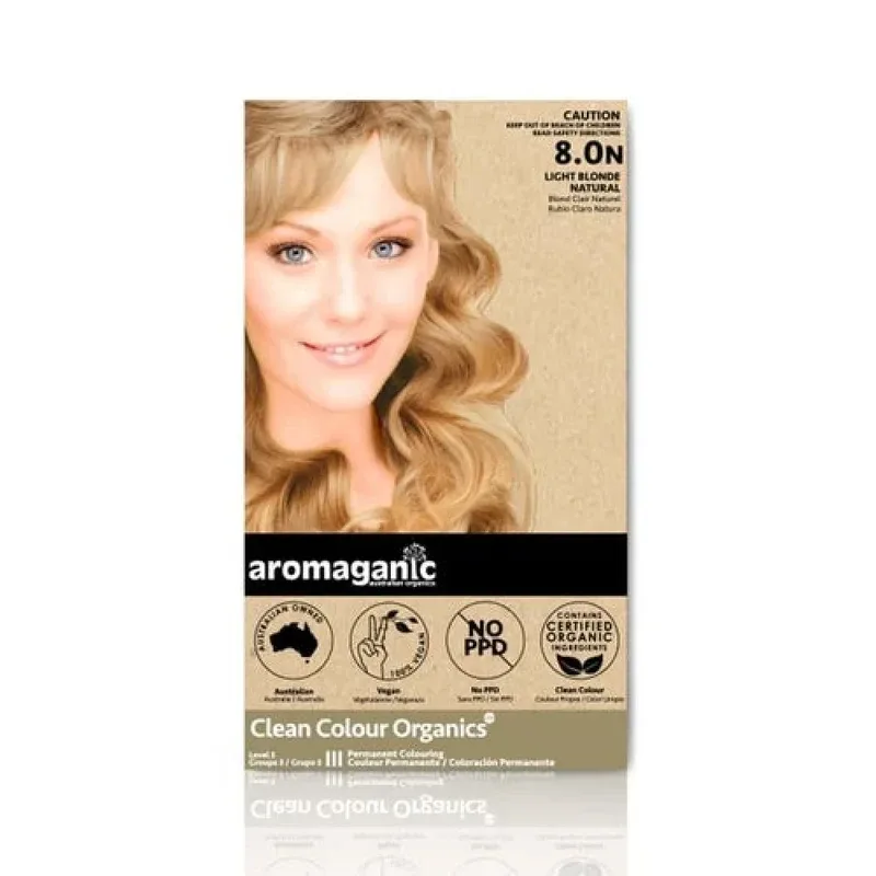 Aromaganic 阿若蔓妮 纯天然染发膏染发剂 8.0 淡棕色 8.0N