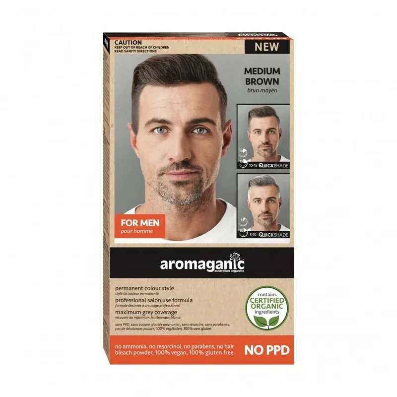Aromaganic 阿若蔓妮 纯天然染发剂 男士专用 中等棕色