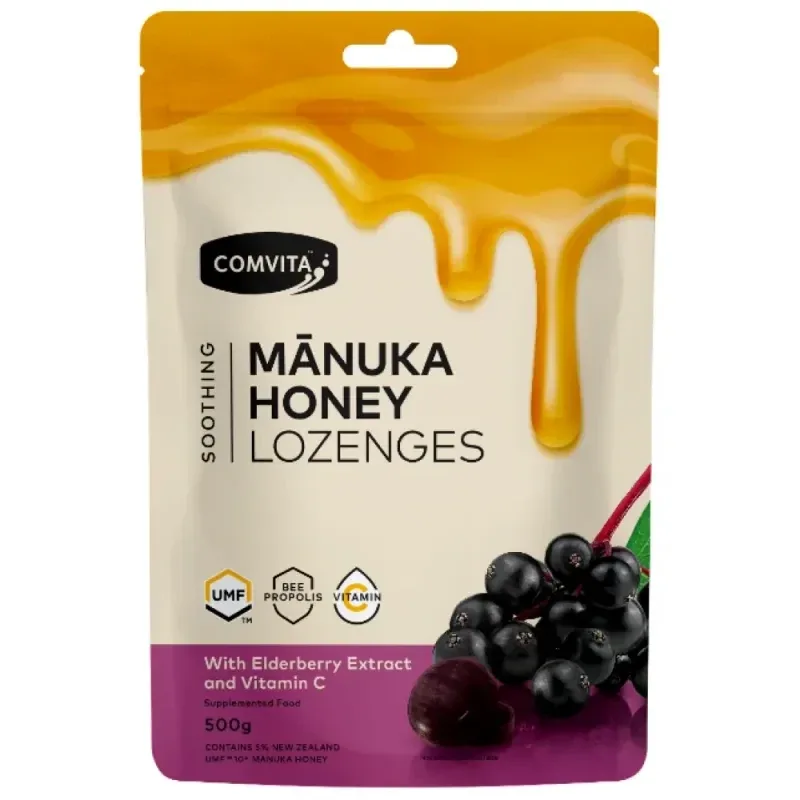 Comvita 康维他蜂胶 接骨木维C 蜂胶糖 润喉糖 500g【保质期2028.02】