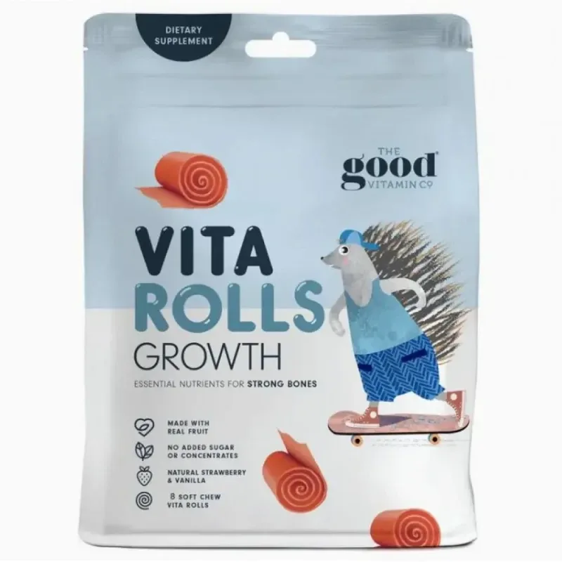 The Good Vitamin Co Vita Rolls Growth+ 水果卷 成长 8个【保质期2027.12】