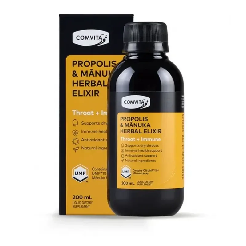 Comvita Propolis & Manuka Herbal Elixir 康维他蜂胶止咳糖浆 200ml【保质期2028.04】