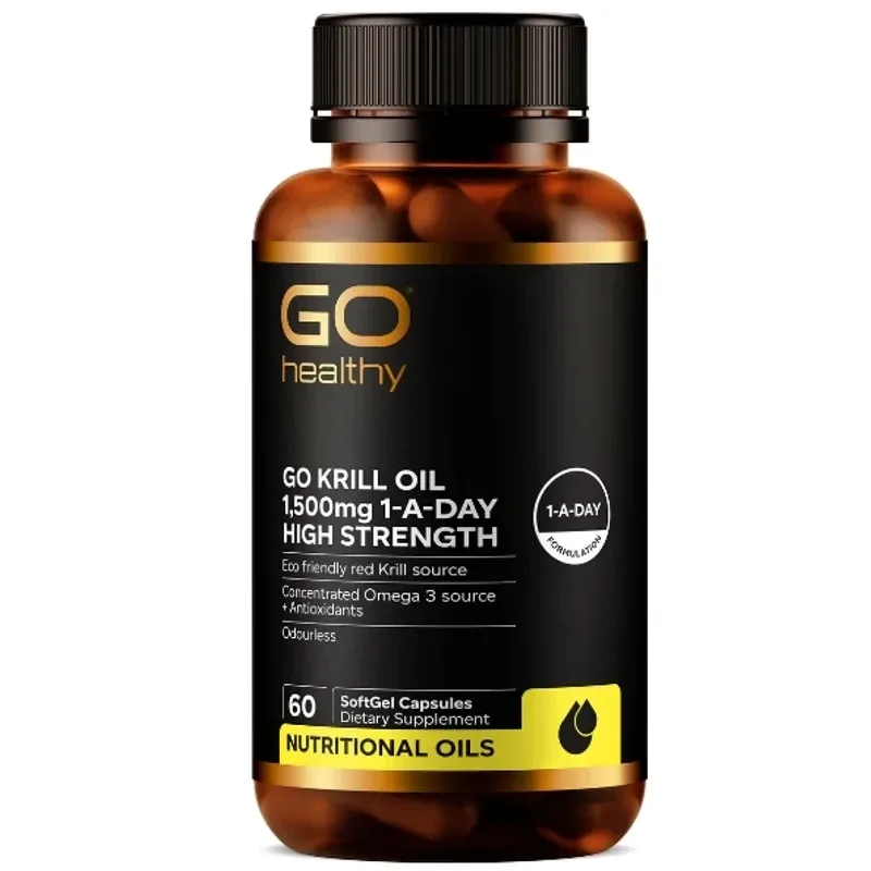 GO Healthy 高之源 磷虾油1500mg OMEGA3+虾青素 60粒【保质期2028.08】