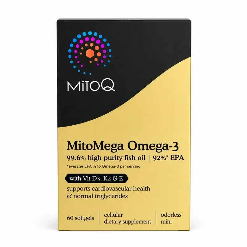 【限时95折】MitoQ 92% EPA Omega-3 高含量EPA鱼油+维D/K2/维E 60粒【保质期2029.03】
