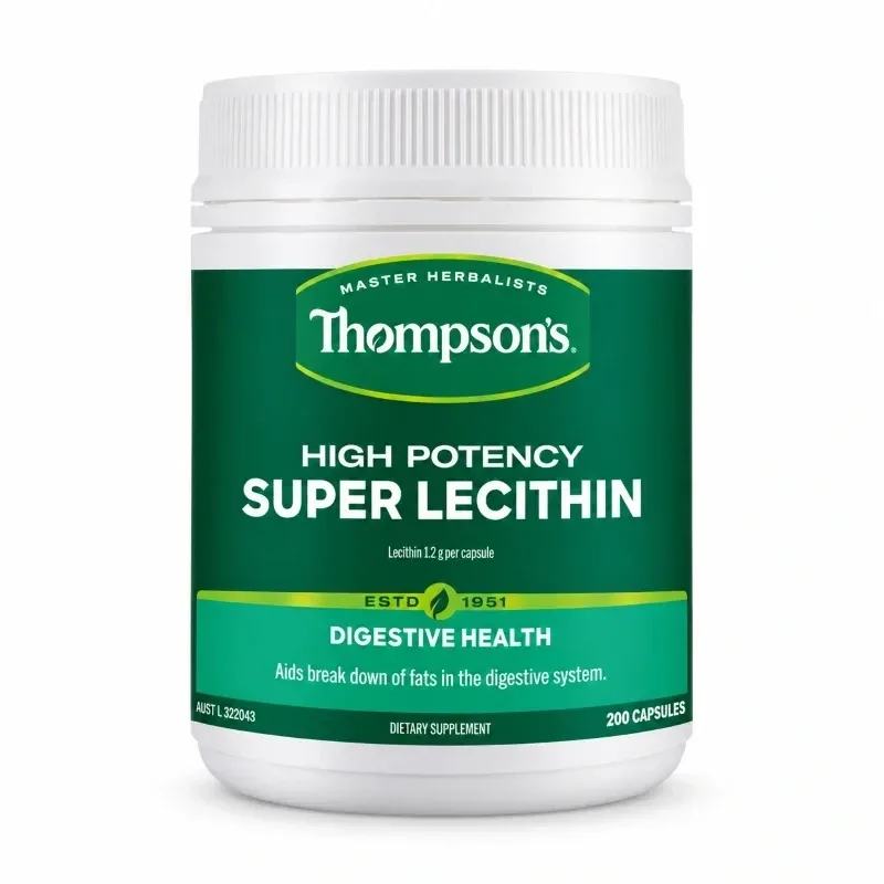 【双11-限时9折】Thompson's 汤普森 High Potency Super Lecithin 高含量卵磷脂胶囊 200粒【保质期2028.04】