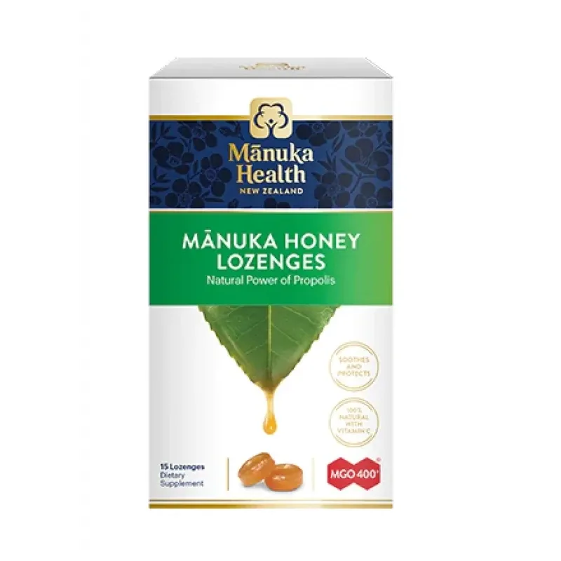 Manuka Health 蜜纽康 Propolis Lozenges 400 MGO 400 麦卢卡蜂蜜润喉糖蜂胶 15粒【保质期2027.04】