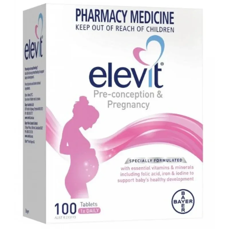 Elevit 爱乐维 Pre-conception & Pregnancy Multivitamin 100 Tabs 备孕及孕期复合维生素 100片【保质期2028.05】